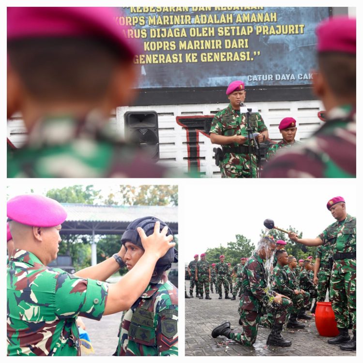 Dengan Acara Tradisi, Batalyon Tank Amfibi 2 Marinir Sambut Prajurit Muda
